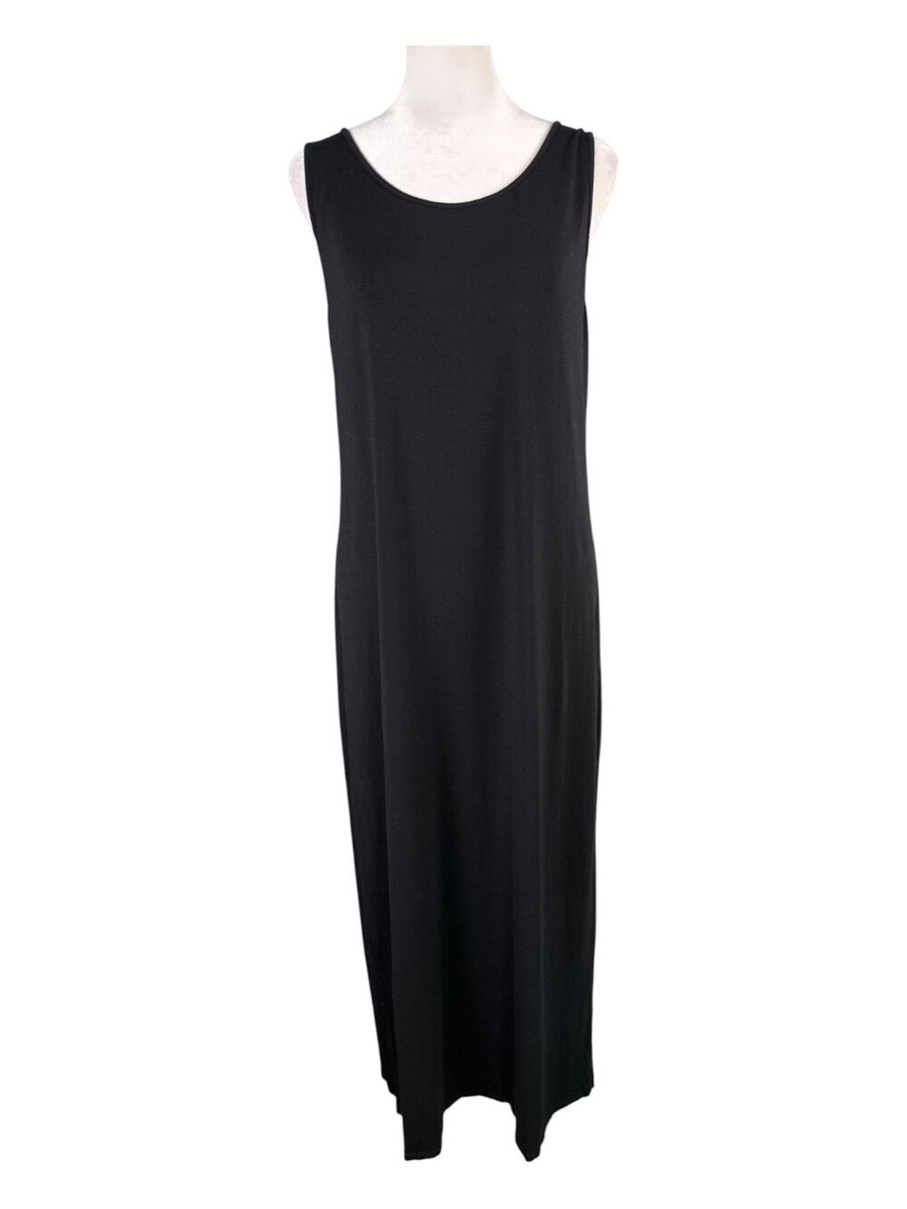 Habitat M Black Tank Maxi Dress Sleeveless Shift Minimalist Casual Stretch